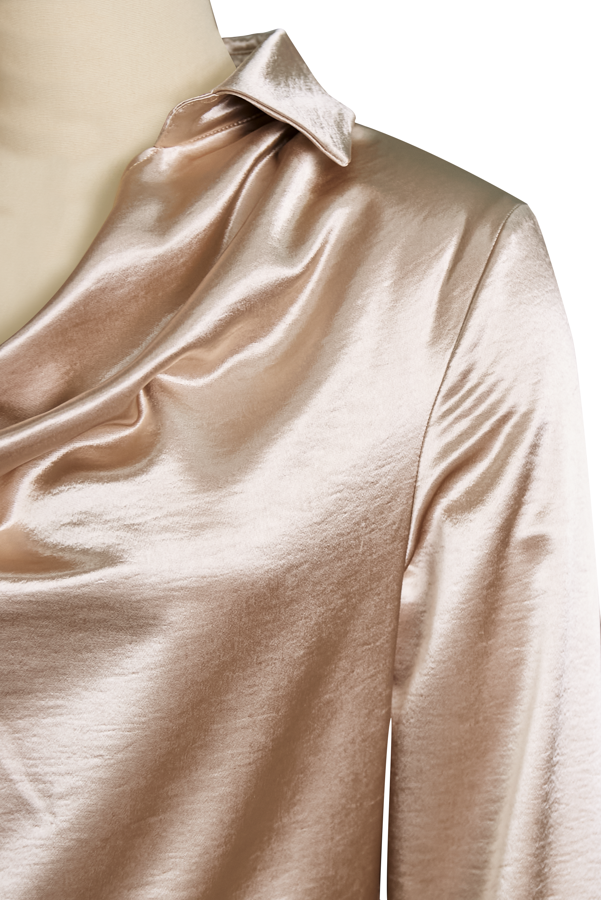 Blusa satén drapeada blanca