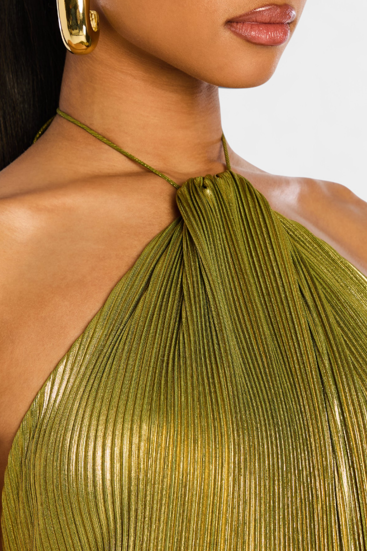 Vestido halter metalizado Emma