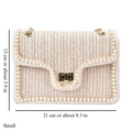 Bolso de mano bohemio con perlas