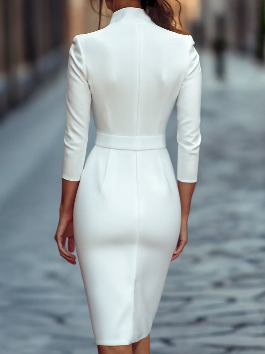 Vestido ajustado cuello mandarín
