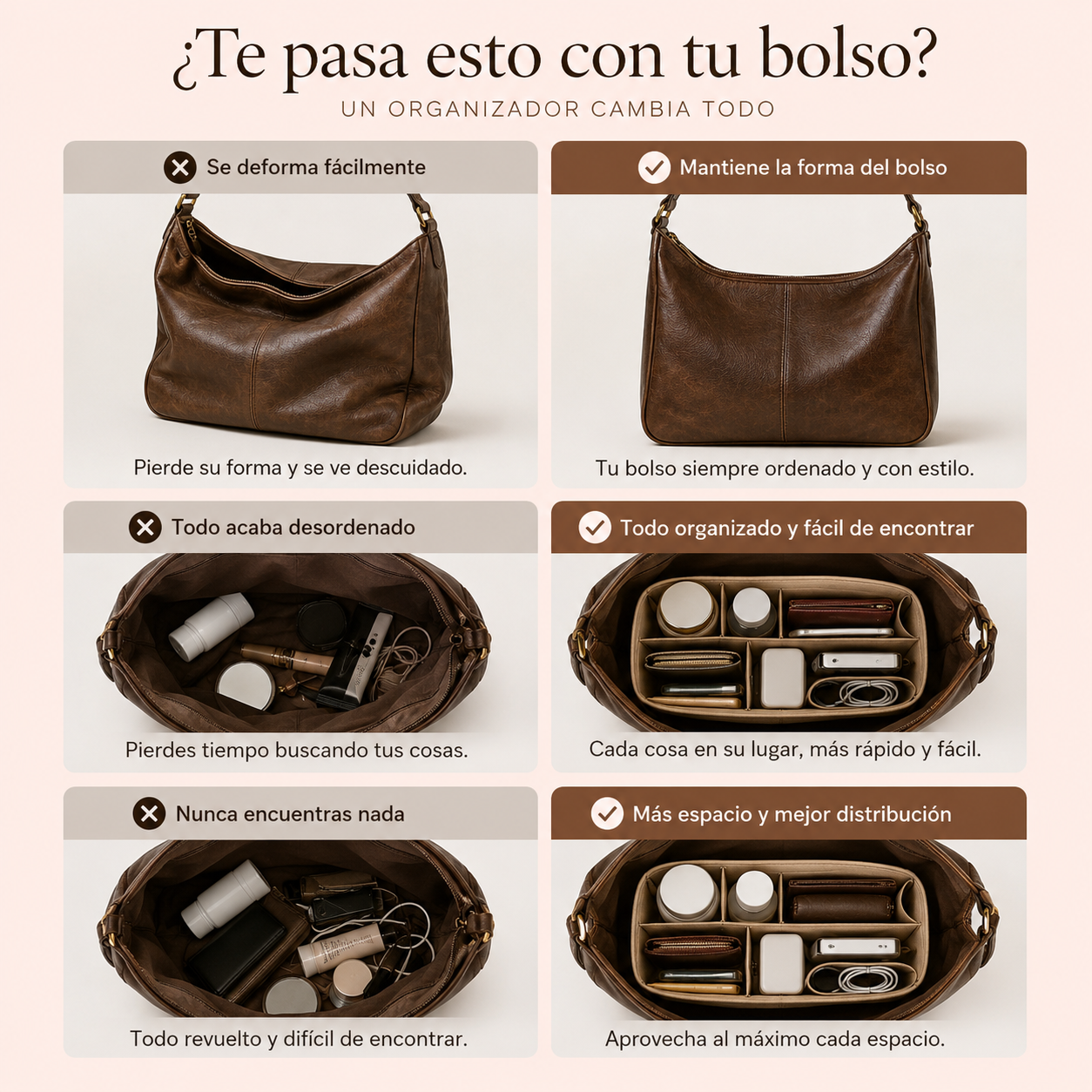 Organizador interior de bolso