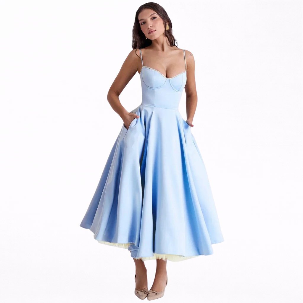 Vestido midi satinado Arielle