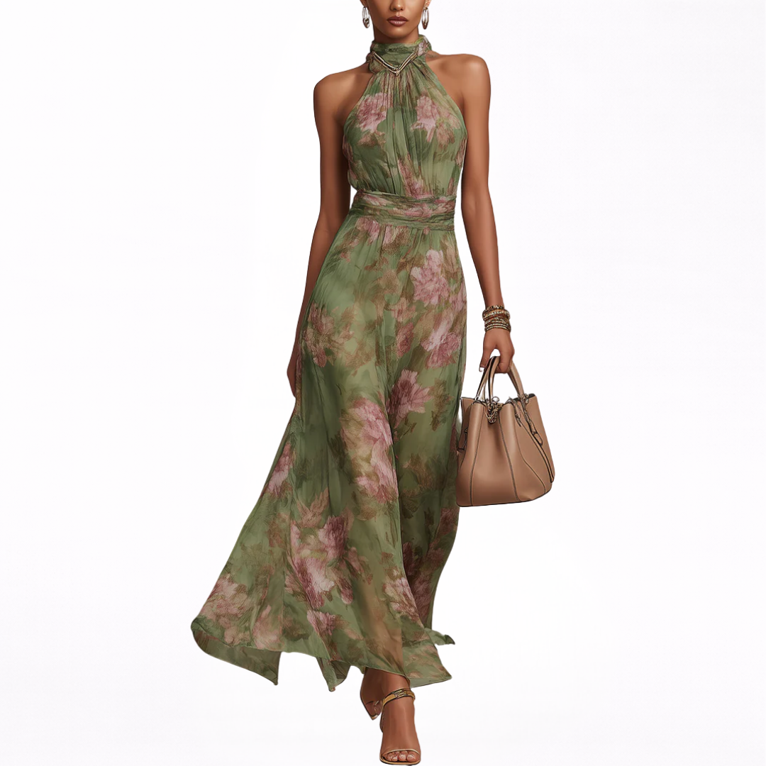 Vestido largo flores Livia