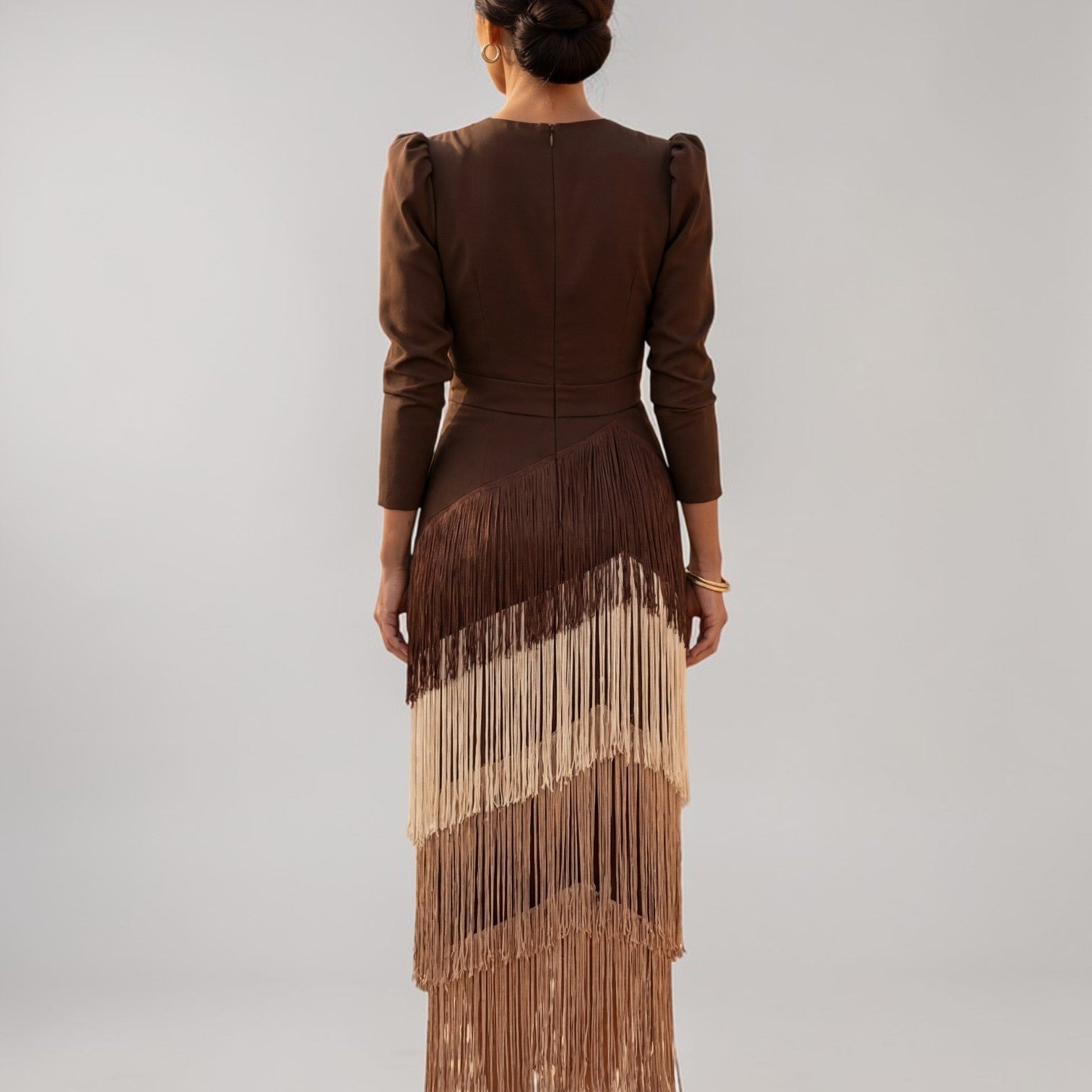 Vestido flecos bohemio