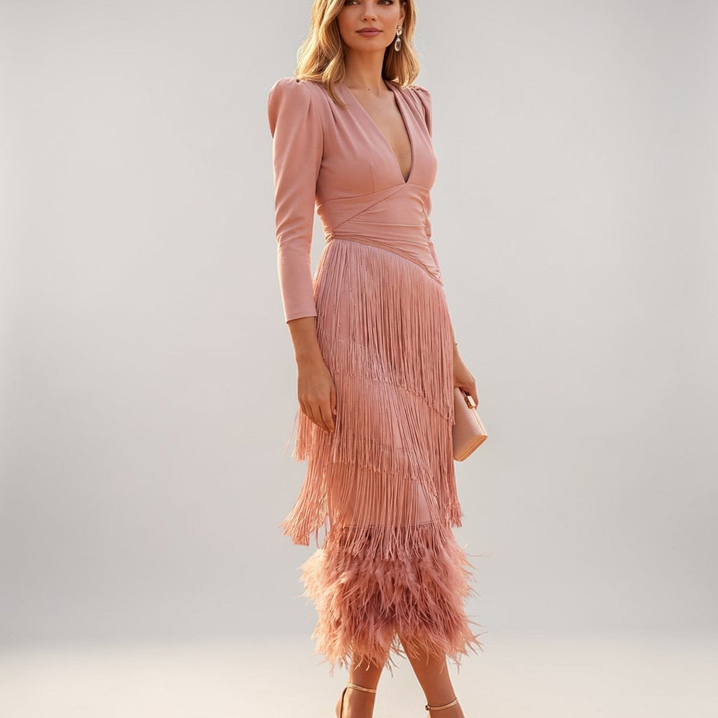 Vestido flecos bohemio
