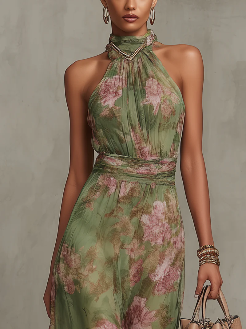Vestido largo flores Livia