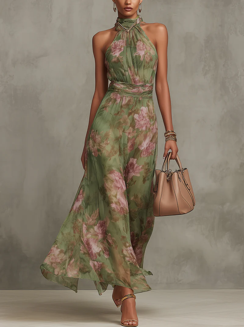 Vestido largo flores Livia