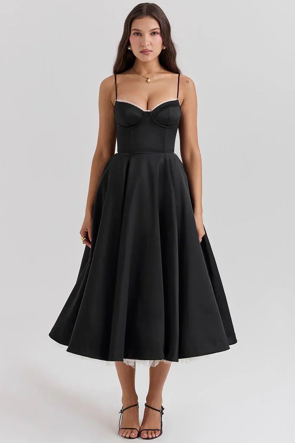 Vestido midi satinado Arielle