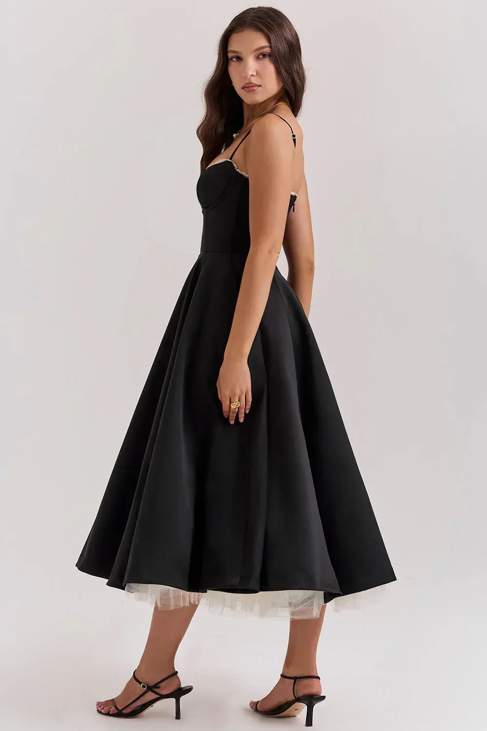 Vestido midi satinado Arielle