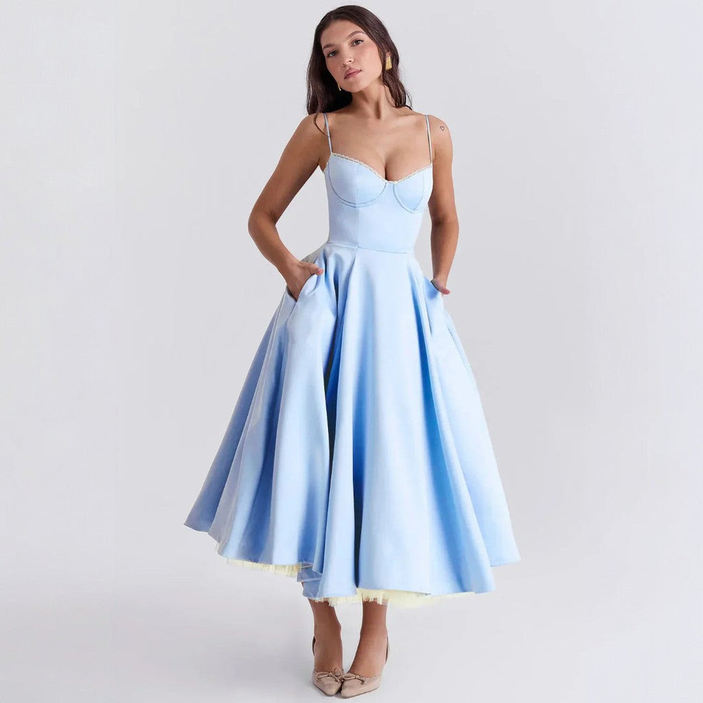 Vestido midi satinado Arielle