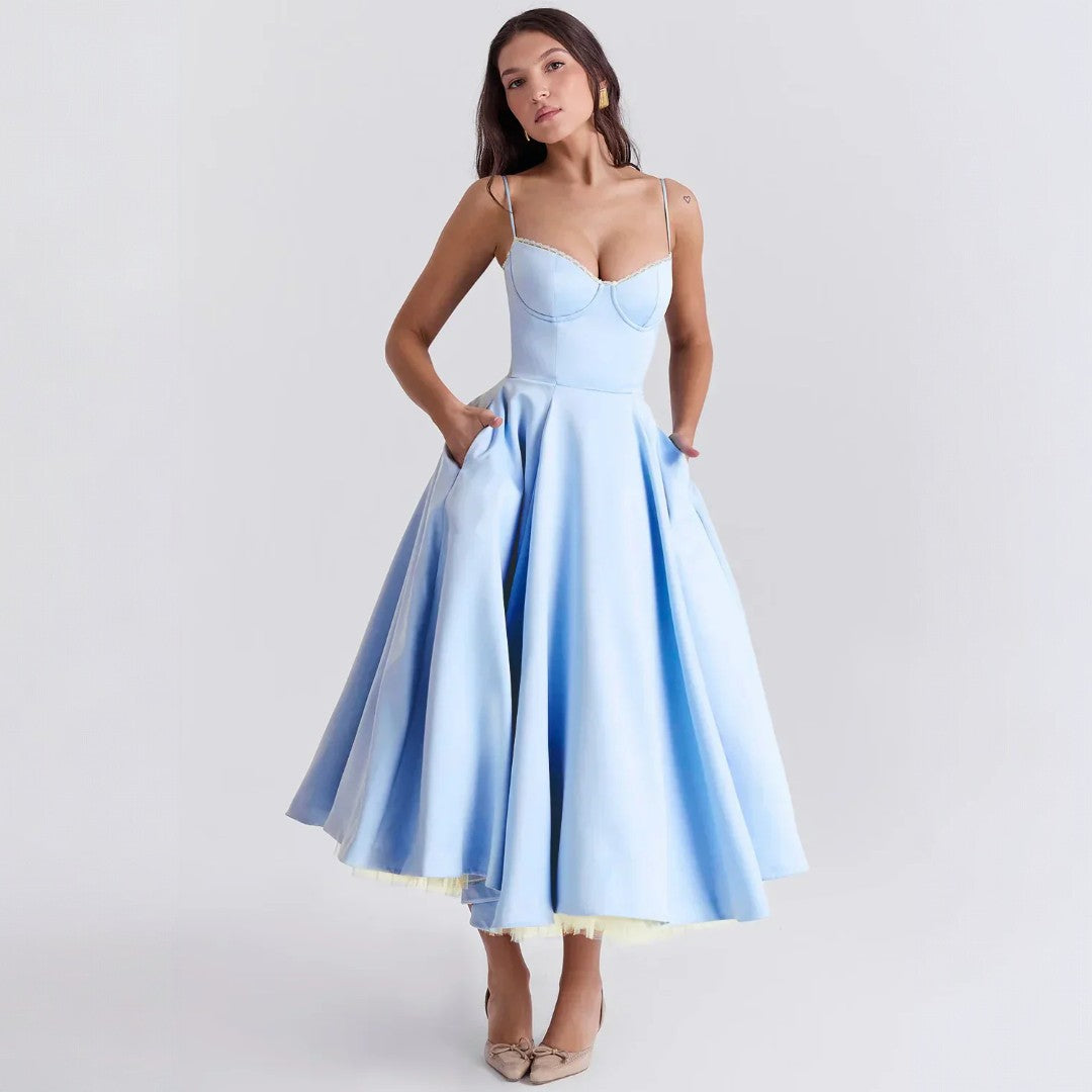 Vestido midi satinado Arielle