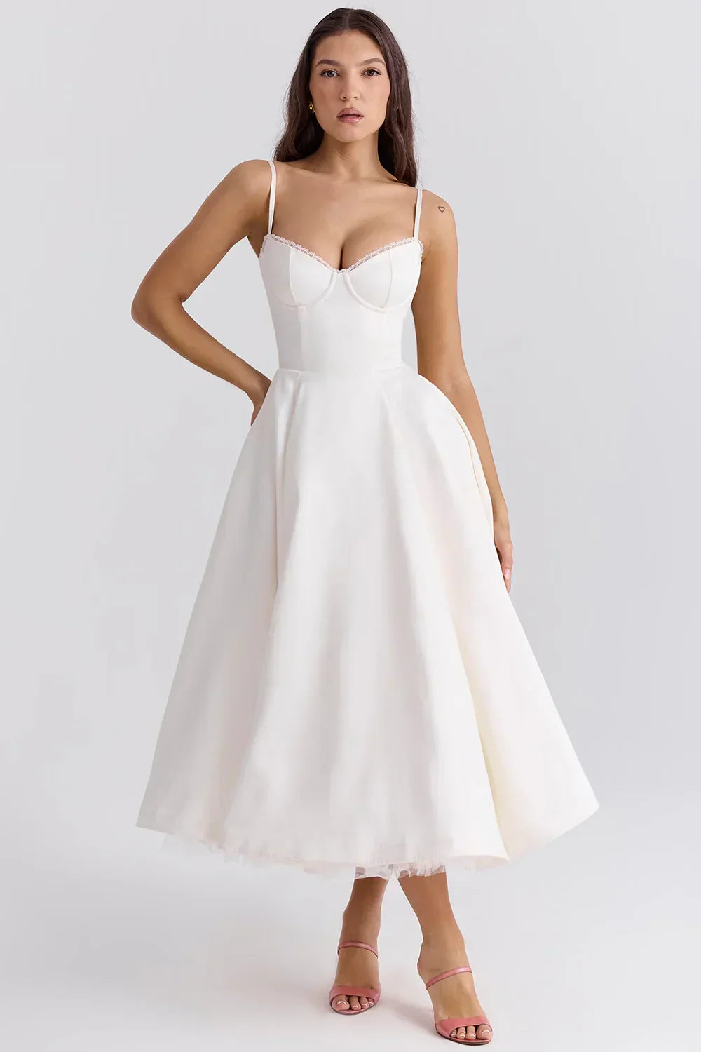 Vestido midi satinado Arielle