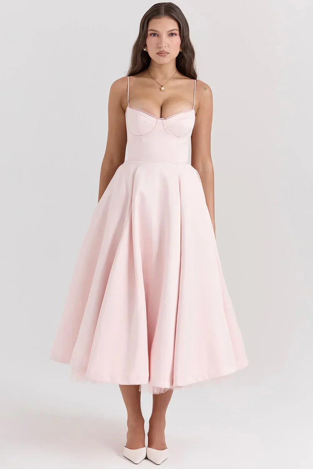Vestido midi satinado Arielle
