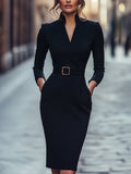 Vestido ajustado cuello mandarín