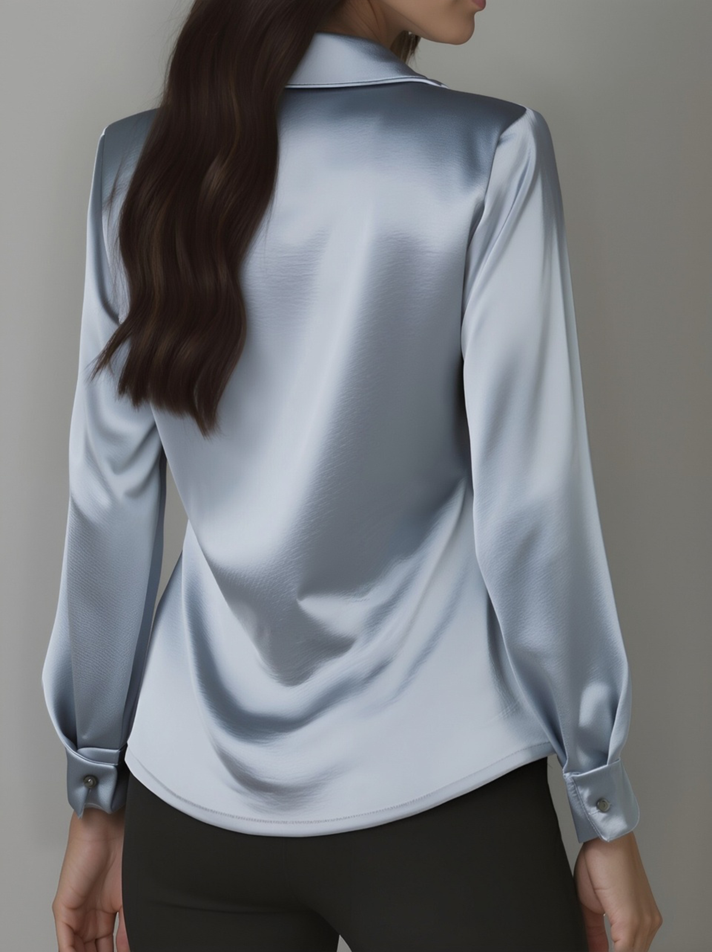 Blusa satén drapeada blanca